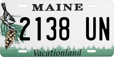 ME license plate 2138UN