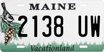 ME license plate 2138UW