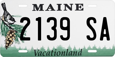 ME license plate 2139SA