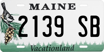 ME license plate 2139SB