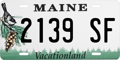 ME license plate 2139SF