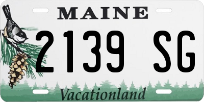 ME license plate 2139SG