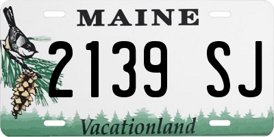 ME license plate 2139SJ