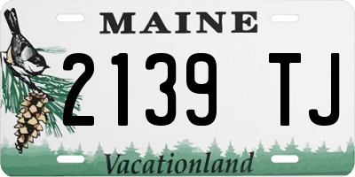 ME license plate 2139TJ