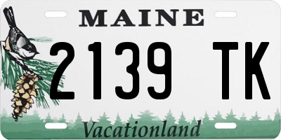 ME license plate 2139TK