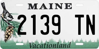 ME license plate 2139TN