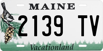 ME license plate 2139TV