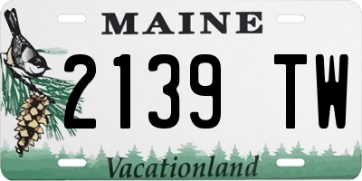 ME license plate 2139TW