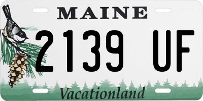 ME license plate 2139UF