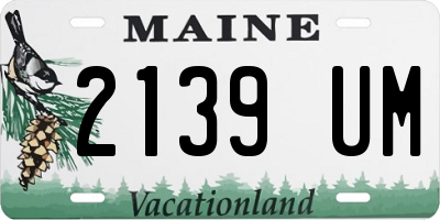ME license plate 2139UM
