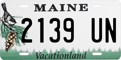 ME license plate 2139UN