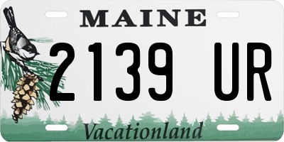 ME license plate 2139UR