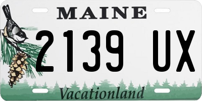 ME license plate 2139UX