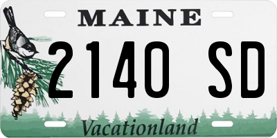 ME license plate 2140SD