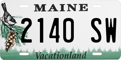 ME license plate 2140SW