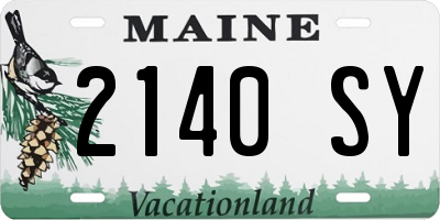 ME license plate 2140SY