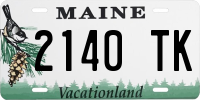 ME license plate 2140TK