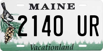 ME license plate 2140UR