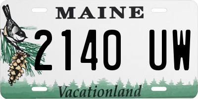 ME license plate 2140UW