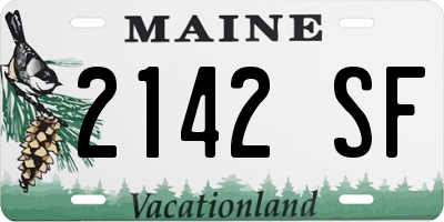 ME license plate 2142SF