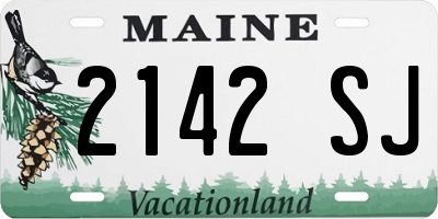 ME license plate 2142SJ
