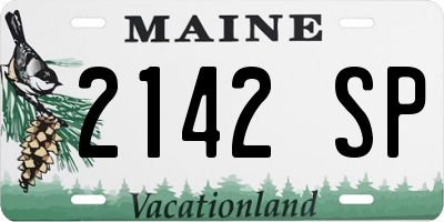 ME license plate 2142SP