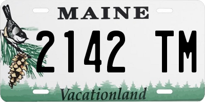 ME license plate 2142TM