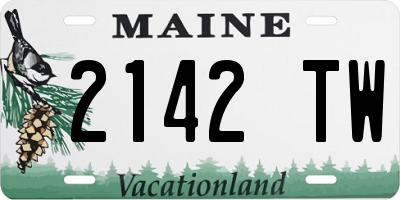 ME license plate 2142TW