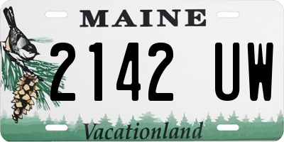 ME license plate 2142UW