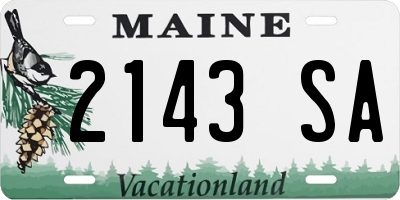 ME license plate 2143SA