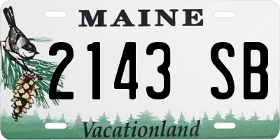 ME license plate 2143SB