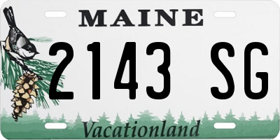 ME license plate 2143SG