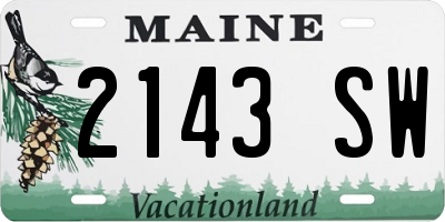 ME license plate 2143SW