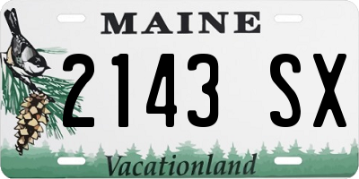 ME license plate 2143SX