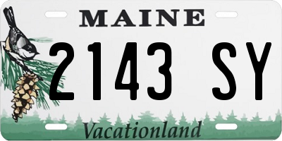 ME license plate 2143SY