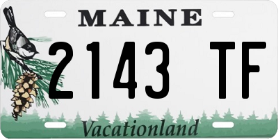 ME license plate 2143TF