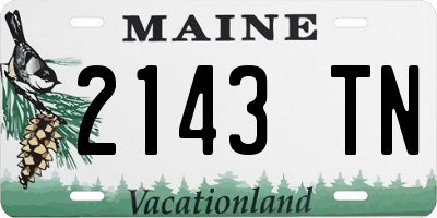 ME license plate 2143TN