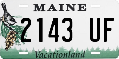 ME license plate 2143UF