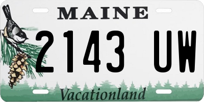 ME license plate 2143UW