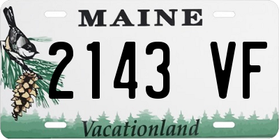 ME license plate 2143VF