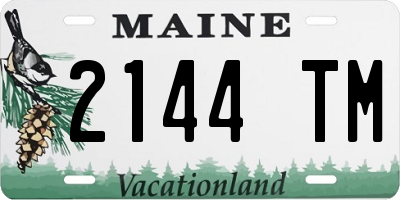 ME license plate 2144TM