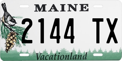 ME license plate 2144TX