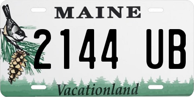 ME license plate 2144UB