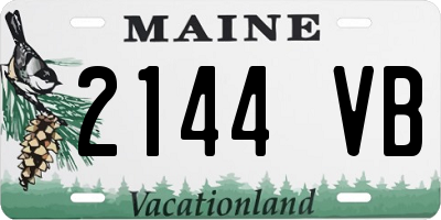 ME license plate 2144VB