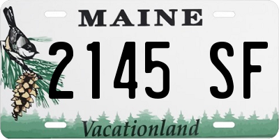 ME license plate 2145SF