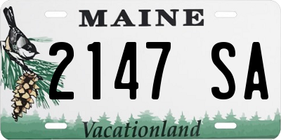 ME license plate 2147SA