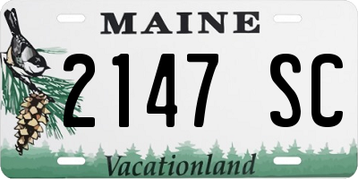 ME license plate 2147SC