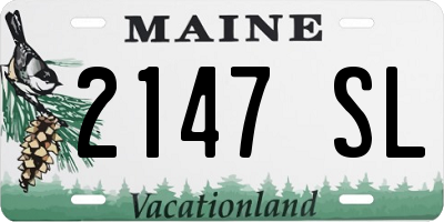 ME license plate 2147SL