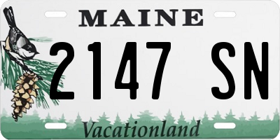 ME license plate 2147SN