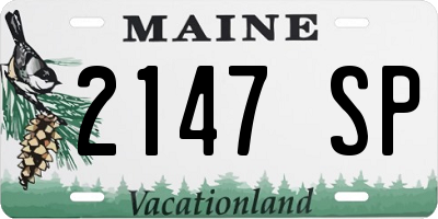ME license plate 2147SP